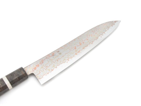 japanische damastmesser handgeschmiedet hatsukokoro hayabusa aogami 2 rainbow damascus gyuto 210mm